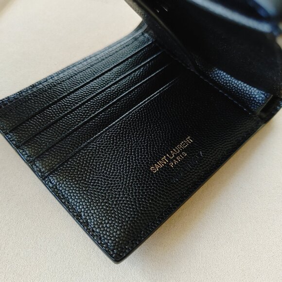 Saint Laurent YSL Black Cassandre Leather Bi-fold Wallet (New) - Picture 9 of 15
